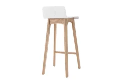 Best Miliboo Taburete / silla de bar diseño madera natural y blanco escandinavo BALTIK