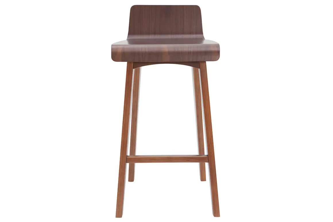 Clearance Miliboo Taburete / Silla de bar madera oscura 65 cm BALTIK