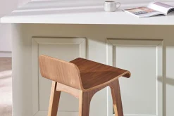 Clearance Miliboo Taburete / Silla de bar madera oscura 65 cm BALTIK
