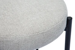 New Miliboo Taburete bajo apilable de tejido efecto aterciopelado texturizado beige y metal negro 41 cm KIKO