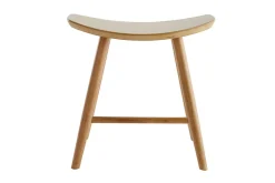 Discount Miliboo Taburete bajo de madera clara 46,5 cm DEMORY