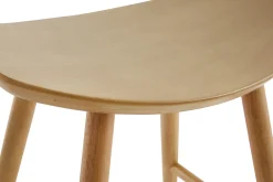 Discount Miliboo Taburete bajo de madera clara 46,5 cm DEMORY
