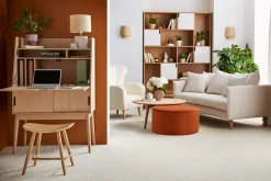 Discount Miliboo Taburete bajo de madera clara 46,5 cm DEMORY