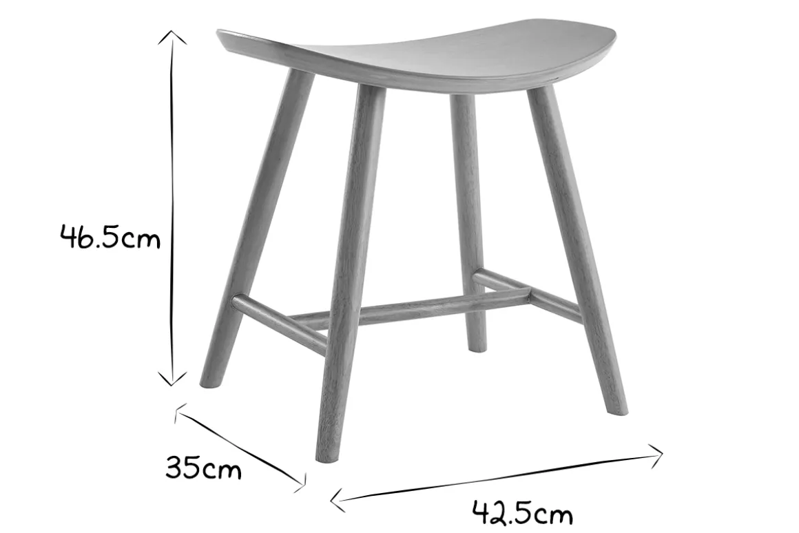 Discount Miliboo Taburete bajo de madera clara 46,5 cm DEMORY