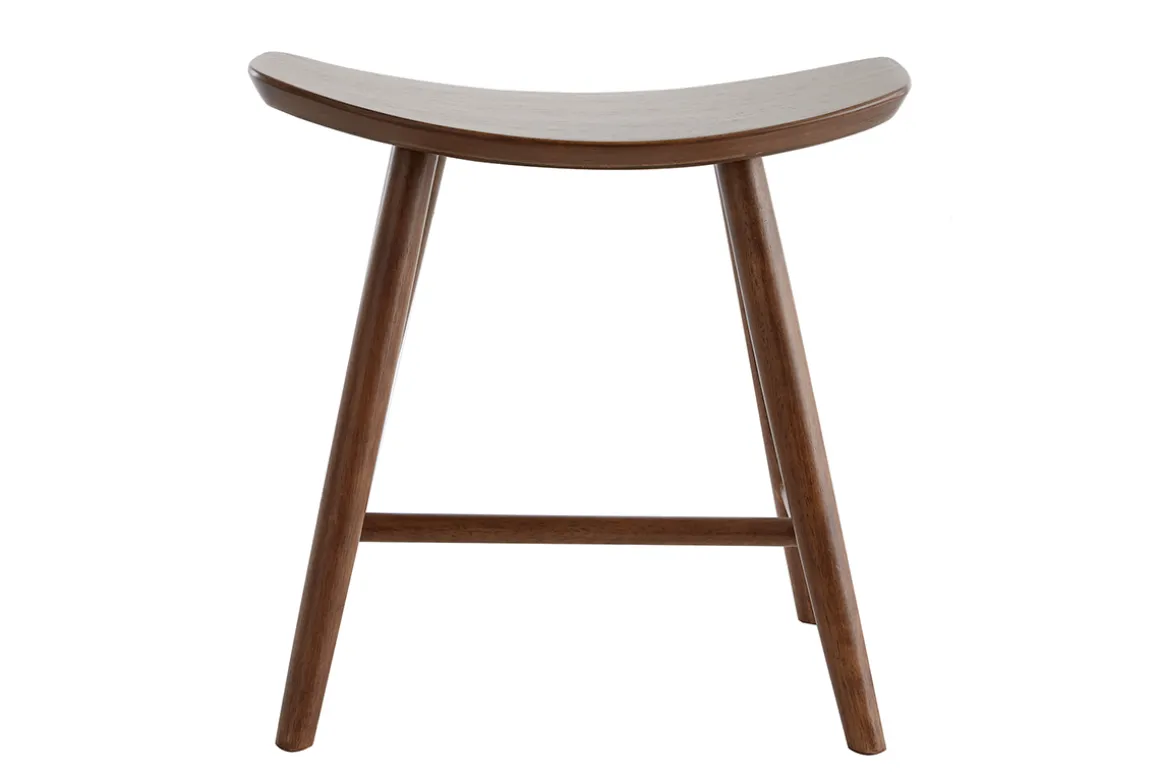 Fashion Miliboo Taburete bajo de nogal 46,5 cm DEMORY