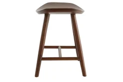 Fashion Miliboo Taburete bajo de nogal 46,5 cm DEMORY