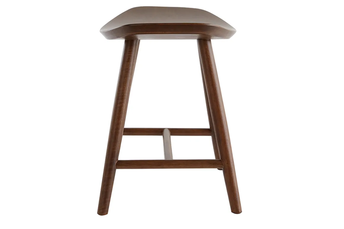 Fashion Miliboo Taburete bajo de nogal 46,5 cm DEMORY