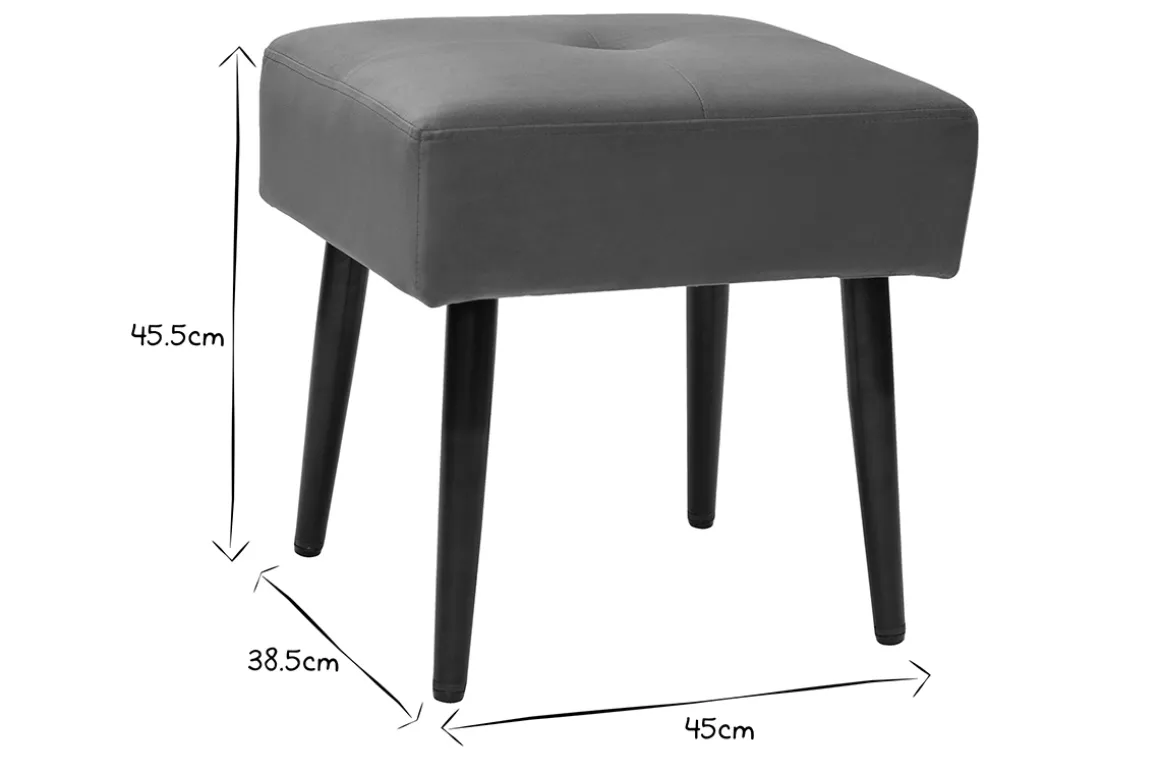 Sale Miliboo Taburete bajo de tejido efecto aterciopelado texturizado bronce y metal negro 46 cm GUESTA