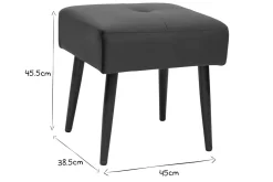 Shop Miliboo Taburete bajo de tejido efecto aterciopelado texturizado azul noche y metal negro 46 cm GUESTA