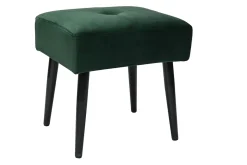 Shop Miliboo Taburete bajo de tejido efecto aterciopelado texturizado verde oscuro y metal negro 46 cm GUESTA