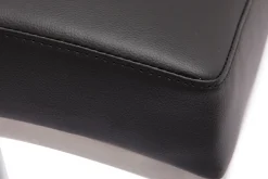 Outlet Miliboo Taburete de bar aluminio cepillado PU negro 70cm lote de dos OLLY