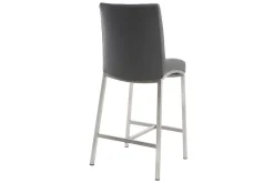 Cheap Miliboo Taburete de bar aluminio cepillado PU gris oscuro 66cm lote de dos OLLY