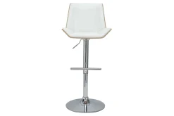 Best Miliboo Taburete de bar blanco y madera clara MELKIOR