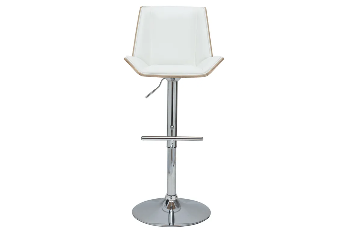 Best Miliboo Taburete de bar blanco y madera clara MELKIOR