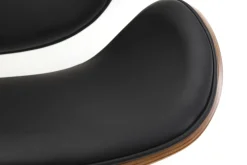 Outlet Miliboo Taburete de bar de diseño negro y madera WALNUT