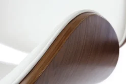 Store Miliboo Taburete de bar de diseño blanco y madera WALNUT
