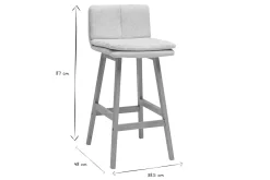 Best Sale Miliboo Taburete de bar de tela beige con efecto terciopelo texturizado y madera (juego de 2) JOAN