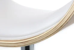 Discount Miliboo Taburete de bar diseño blanco y madera clara BENT