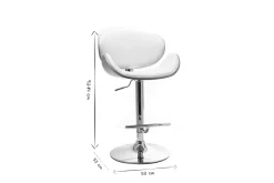 Clearance Miliboo Taburete de bar diseño blanco y madera clara WALNUT