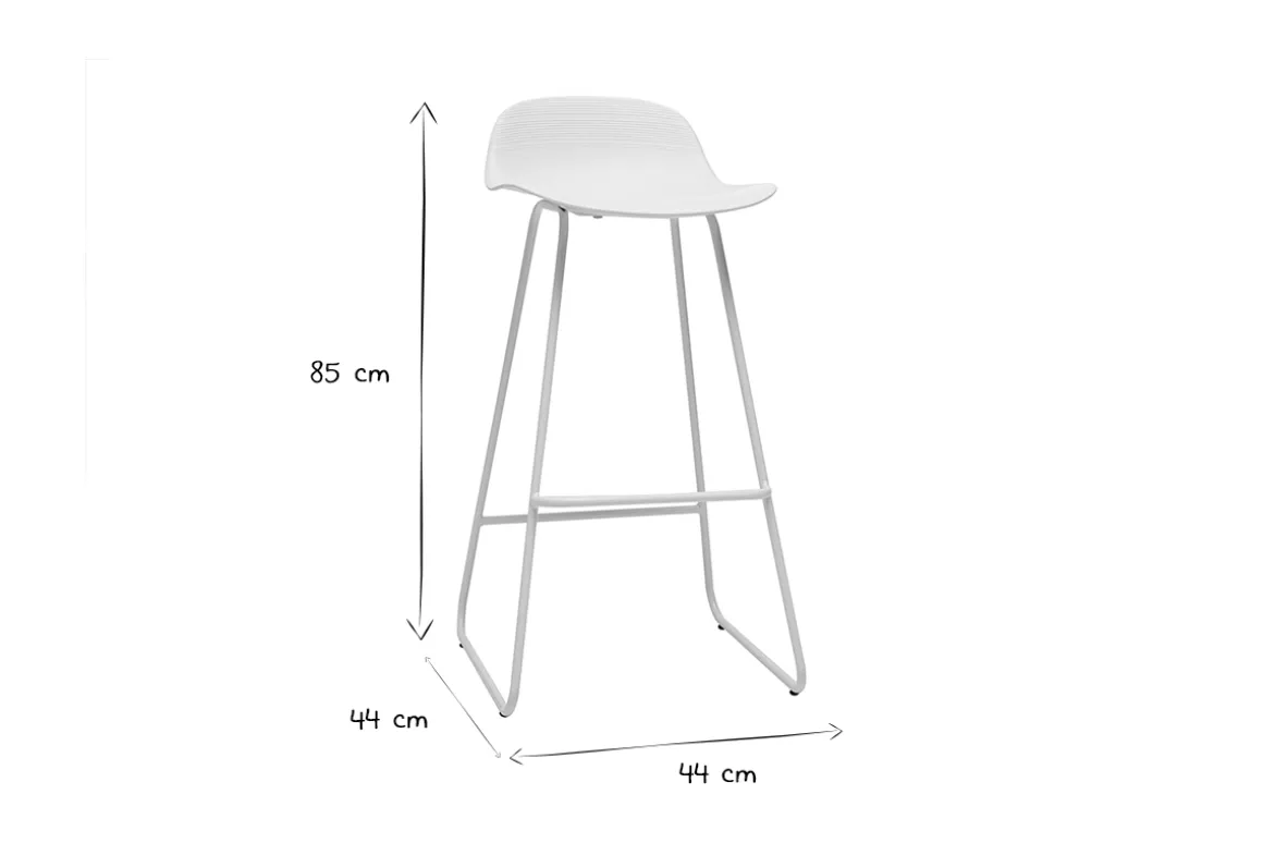 Fashion Miliboo Taburete de bar diseño blanco lote de 2 ELLA