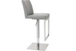 New Miliboo Taburete de bar diseño contemporáneo - metal y PU gris - KYLE
