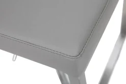 New Miliboo Taburete de bar diseño contemporáneo - metal y PU gris - KYLE