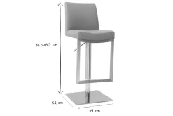 New Miliboo Taburete de bar diseño contemporáneo - metal y PU gris - KYLE