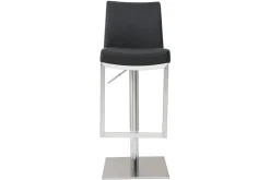 Best Sale Miliboo Taburete de bar diseño contemporáneo - metal y PU negro - KYLE