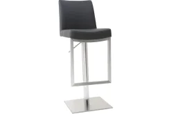 Best Sale Miliboo Taburete de bar diseño contemporáneo - metal y PU negro - KYLE