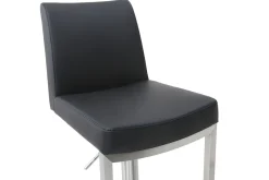 Best Sale Miliboo Taburete de bar diseño contemporáneo - metal y PU negro - KYLE