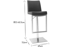 Best Sale Miliboo Taburete de bar diseño contemporáneo - metal y PU negro - KYLE