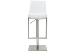 Store Miliboo Taburete de bar diseño contemporáneo - metal y PU blanco - KYLE