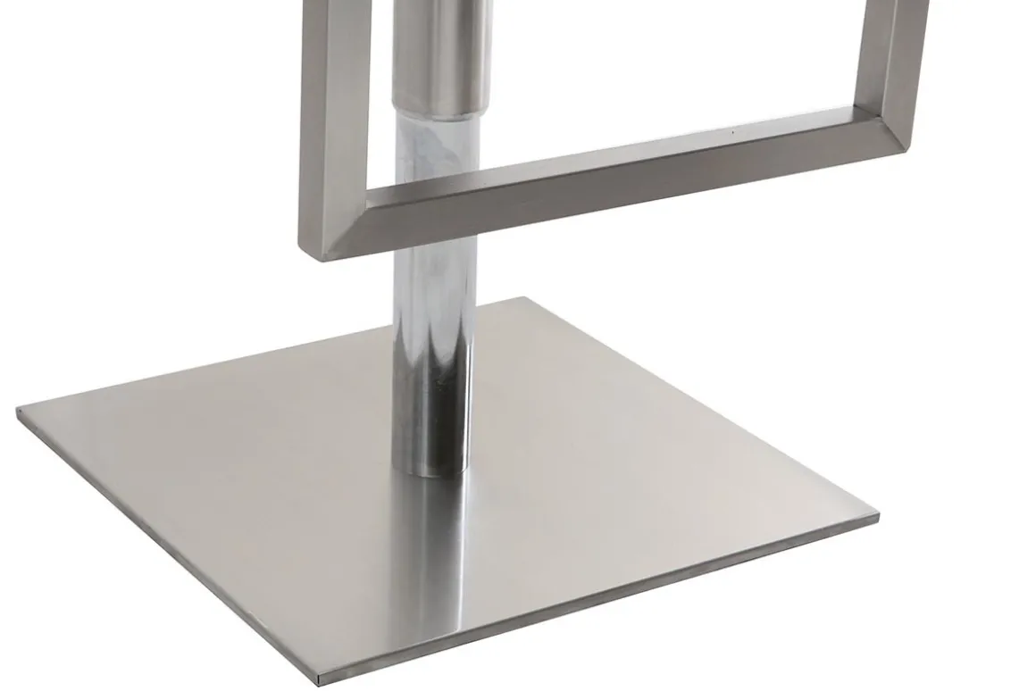 Store Miliboo Taburete de bar diseño contemporáneo - metal y PU blanco - KYLE