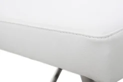 Store Miliboo Taburete de bar diseño contemporáneo - metal y PU blanco - KYLE