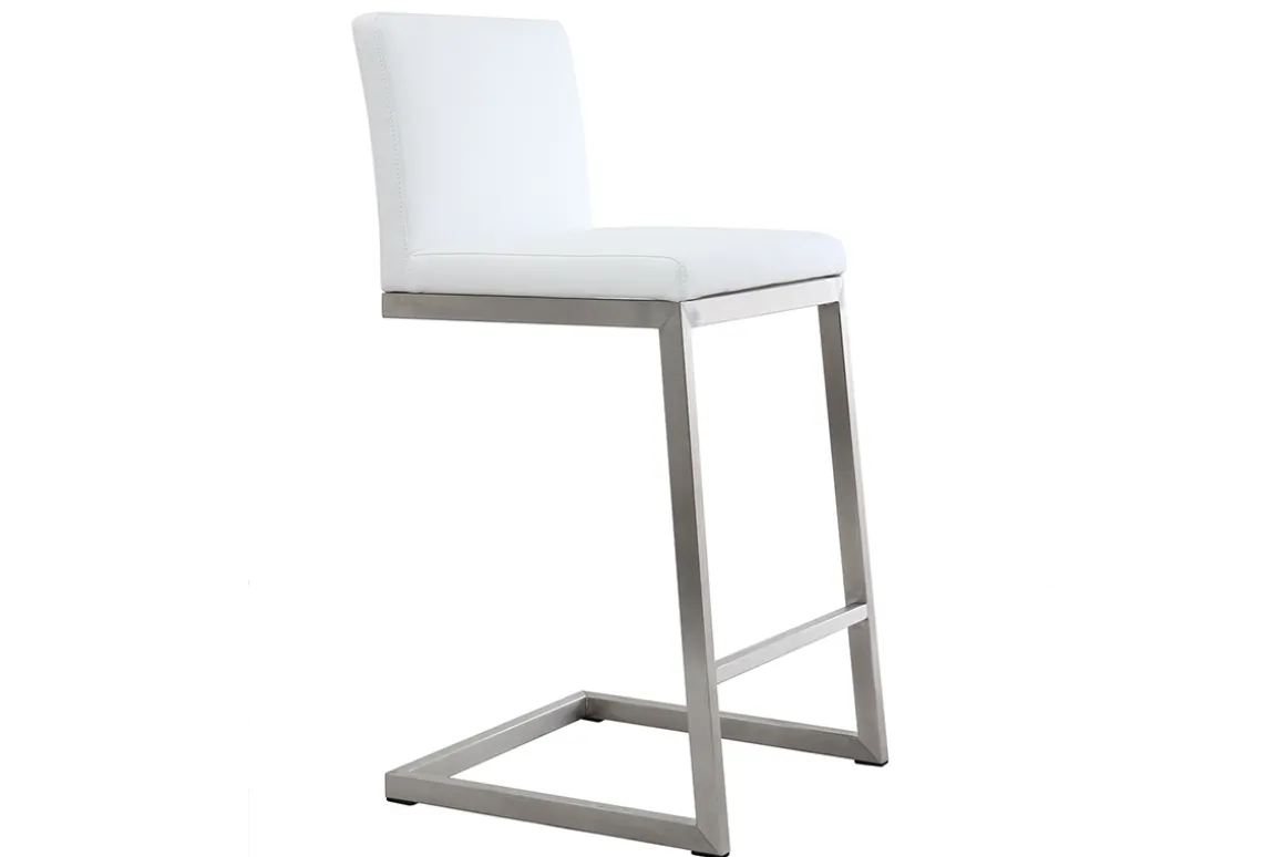 Online Miliboo Taburete de bar diseño contemporáneo con pies de aluminio (lote de 2) STELLAR
