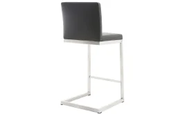 Flash Sale Miliboo Taburete de bar diseño contemporáneo - aluminio y PU negro lote de dos STELLAR