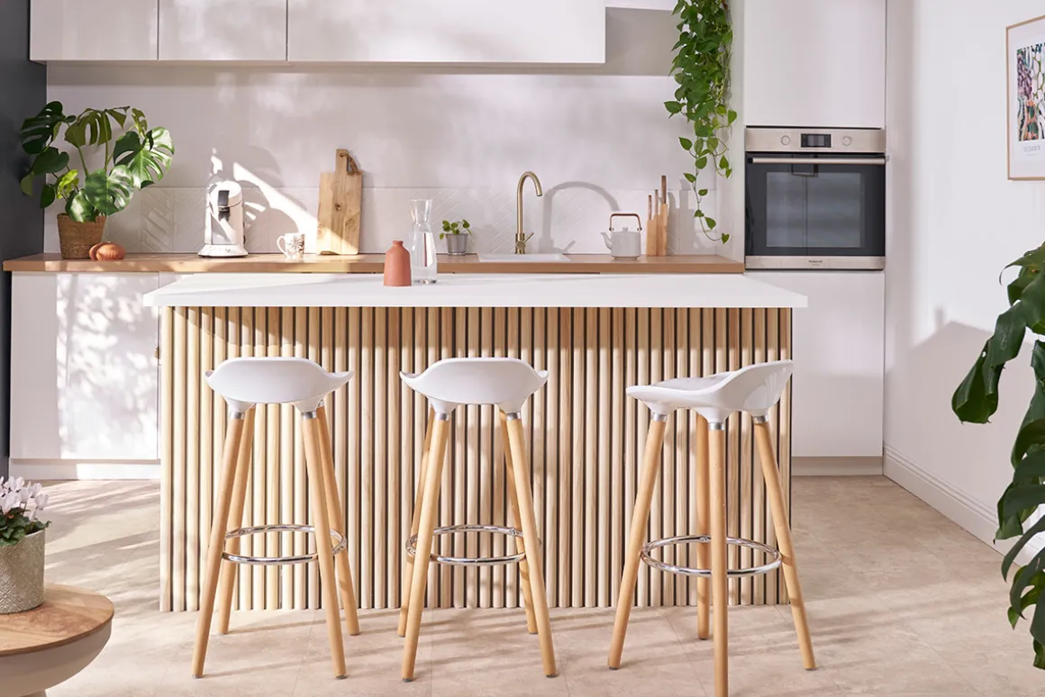 Cheap Miliboo Taburete de bar diseño escandinavo blanco lote de 2 GILDA
