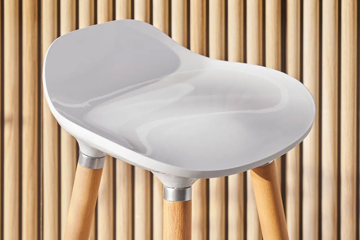 Cheap Miliboo Taburete de bar diseño escandinavo blanco lote de 2 GILDA
