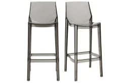 Sale Miliboo Taburete de bar diseño gris ahumado lote de 2 YLAK