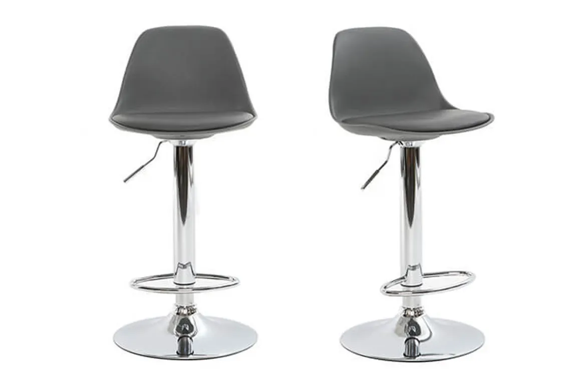 Best Miliboo Taburete de bar diseño gris lote de 2 STEEVY