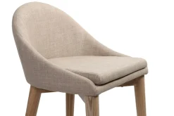 Fashion Miliboo Taburete de bar diseño madera y polyester beige DALIA
