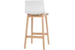 Flash Sale Miliboo Taburete de bar diseño madera y blanco 65cm lote de 2 NEW SURF