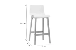 Flash Sale Miliboo Taburete de bar diseño madera y blanco 65cm lote de 2 NEW SURF