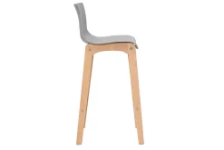 Cheap Miliboo Taburete de bar diseño madera y gris claro 65cm lote de 2 NEW SURF