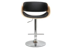 Best Miliboo Taburete de bar diseño negro y madera clara BENT