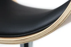 Best Miliboo Taburete de bar diseño negro y madera clara BENT