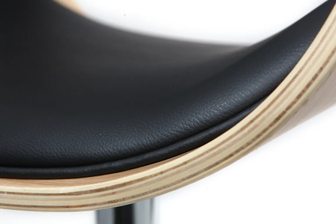 Best Miliboo Taburete de bar diseño negro y madera clara BENT