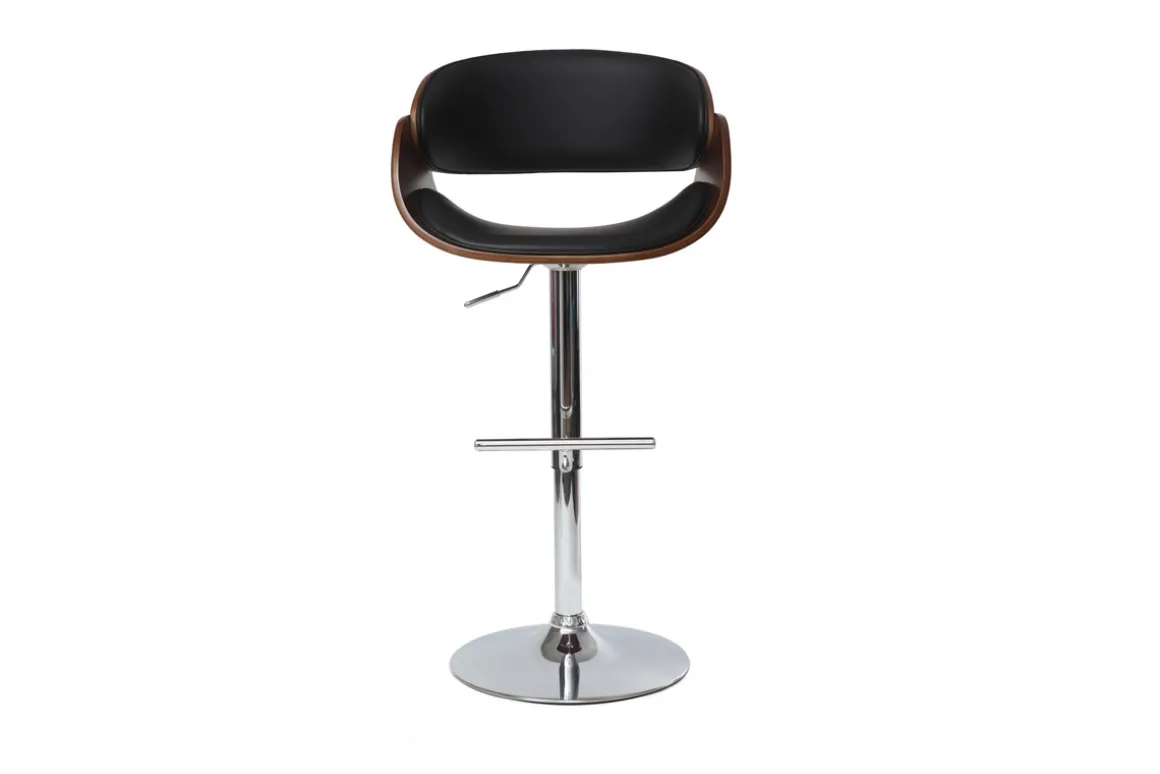 Shop Miliboo Taburete de bar diseño negro y madera BENT