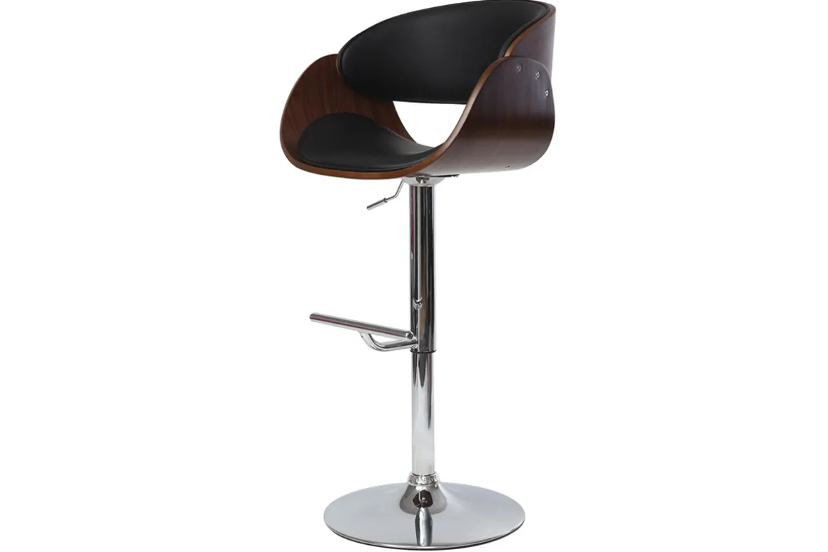 Shop Miliboo Taburete de bar diseño negro y madera BENT