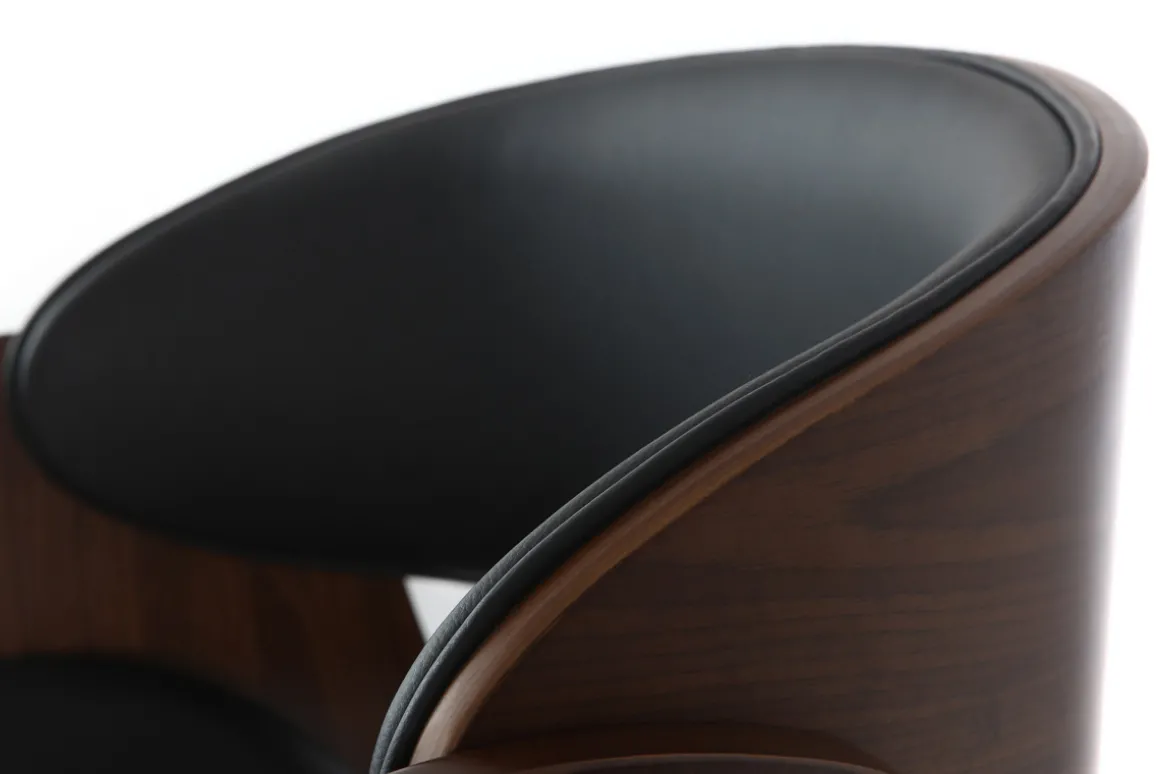 Shop Miliboo Taburete de bar diseño negro y madera BENT